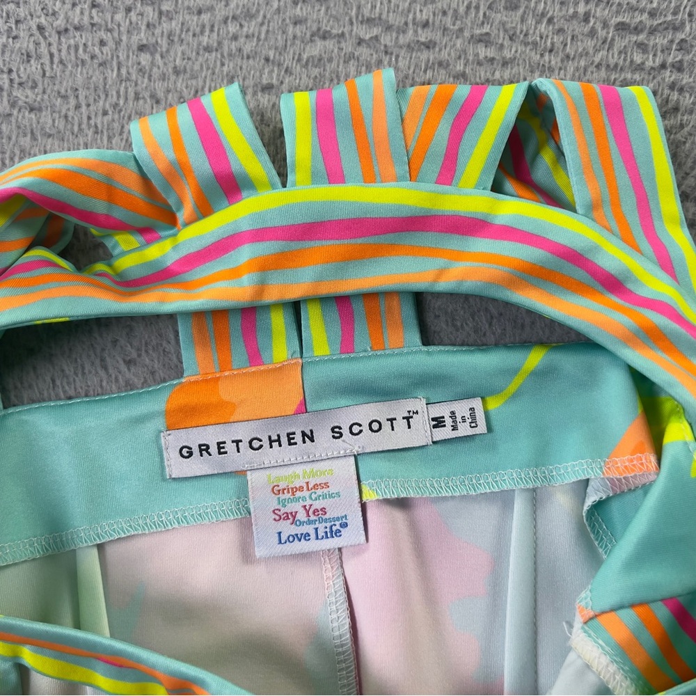 Gretchen Scott Dress Womens Medium Multicolor Floral Sleeveless Preppy Active - Picture 4 of 8